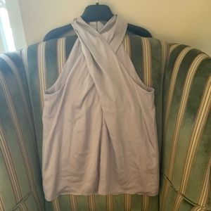 Ann Taylor Satin Criss Cross Halter Top